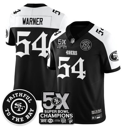SF 5-Time Champions Gothic Vapor Limited Jersey - Stitched