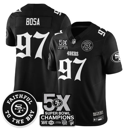 SF 5-Time Champions Gothic Vapor Limited Jersey - Stitched