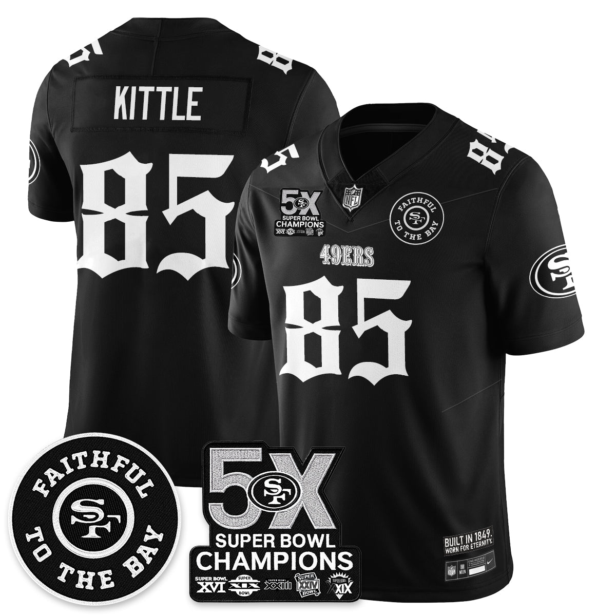 SF 5-Time Champions Gothic Vapor Limited Jersey - Stitched