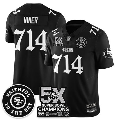 SF 5-Time Champions Gothic Vapor Limited Jersey - Stitched