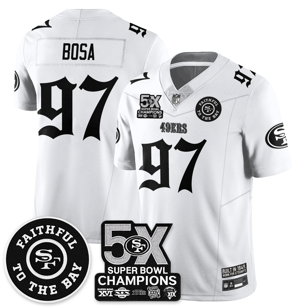 SF 5-Time Champions Gothic Vapor Limited Jersey - Stitched