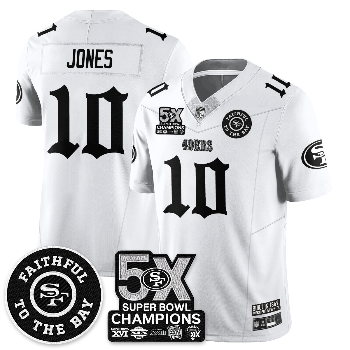 SF 5-Time Champions Gothic Vapor Limited Jersey - Stitched