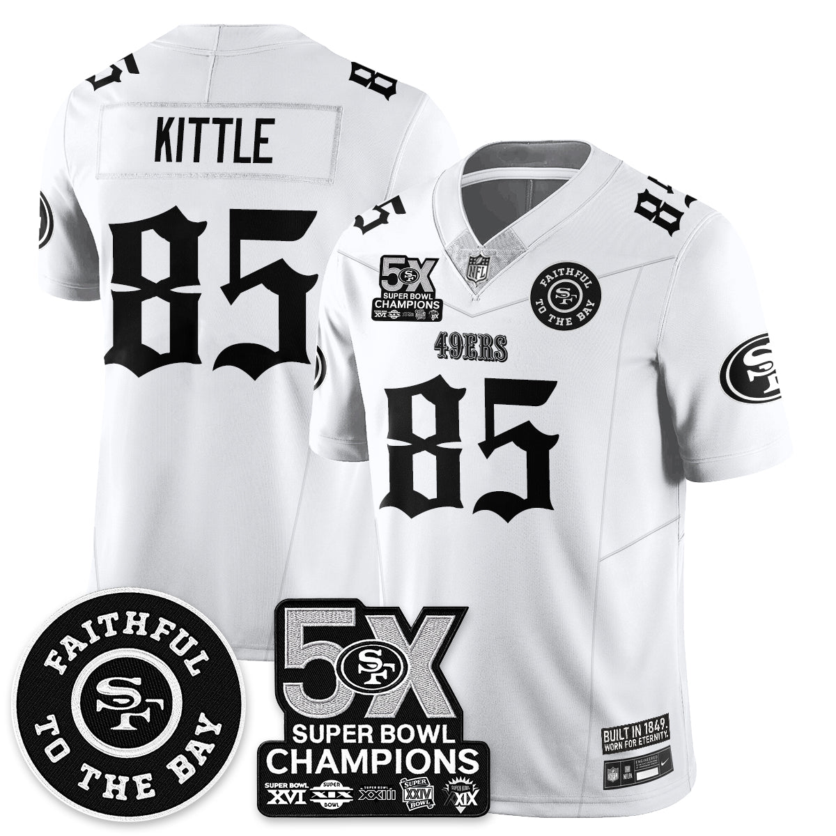 SF 5-Time Champions Gothic Vapor Limited Jersey - Stitched