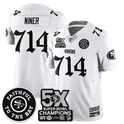 SF 5-Time Champions Gothic Vapor Limited Jersey - Stitched