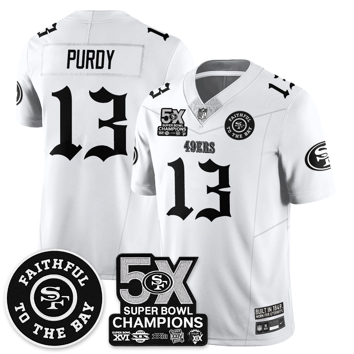 SF 5-Time Champions Gothic Vapor Limited Jersey - Stitched