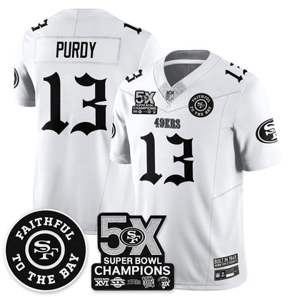 SF 5-Time Champions Gothic Vapor Limited Jersey - Stitched