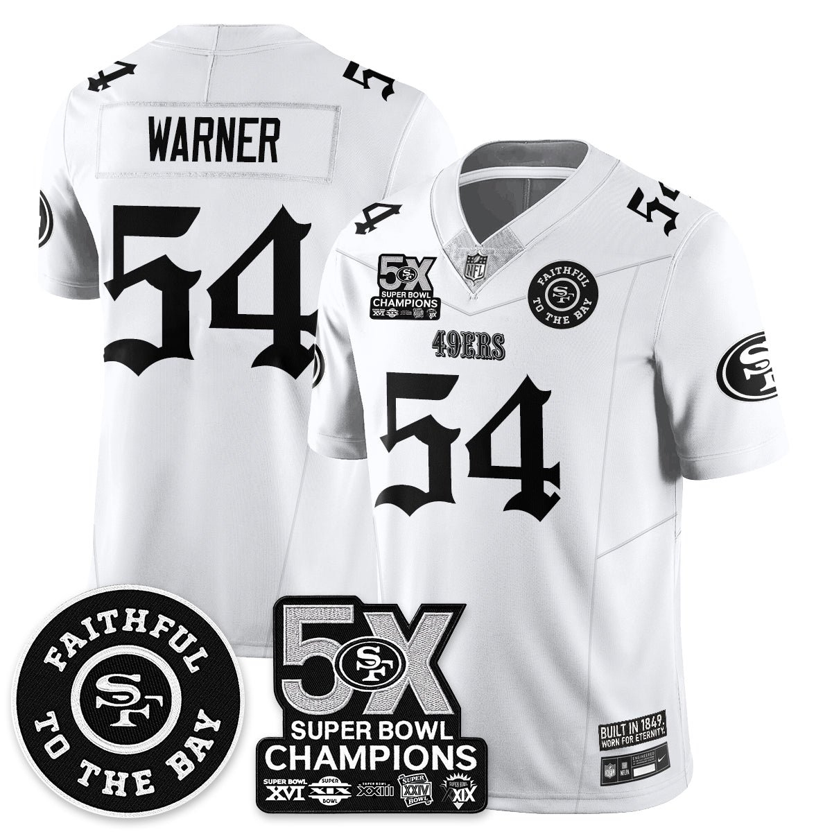 SF 5-Time Champions Gothic Vapor Limited Jersey - Stitched