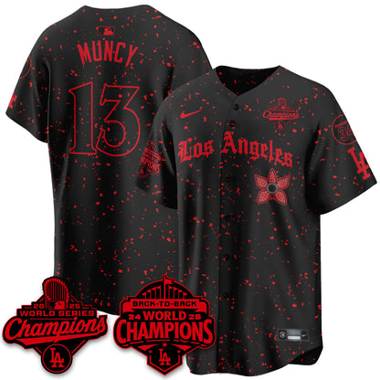 LAD 2025 World Series Champions x Stranger Things Vapor Premier Jersey - Stitched