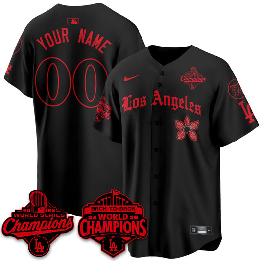 LAD 2025 World Series Champions x Stranger Things Vapor Premier Custom Jersey - Stitched