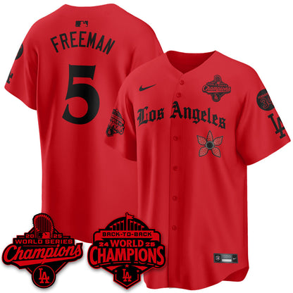 LAD 2025 World Series Champions x Stranger Things Vapor Premier Jersey - Stitched