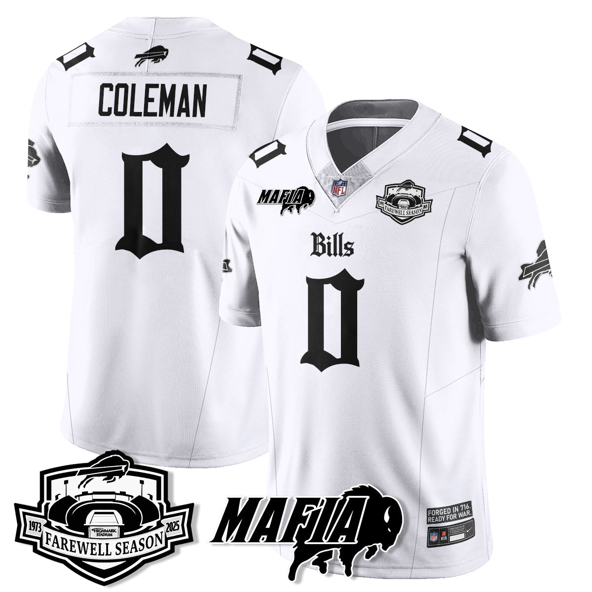 BUF Mafia Gothic Vapor Limited Jersey - Farewell Highmark Patch - Stitched
