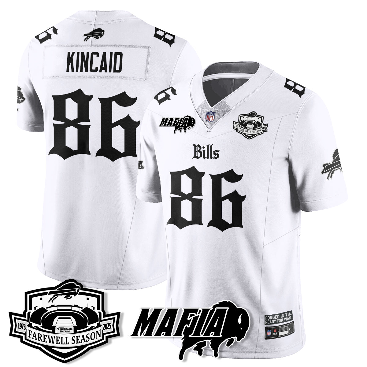 BUF Mafia Gothic Vapor Limited Jersey - Farewell Highmark Patch - Stitched