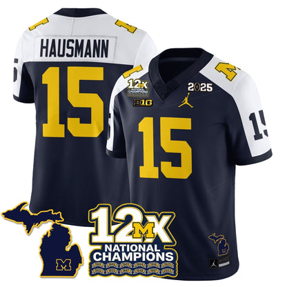 MICH 12x-Time National Champions Vapor Limited Football Jersey - Stitched
