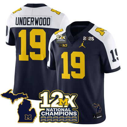 MICH 12x-Time National Champions Vapor Limited Football Jersey - Stitched