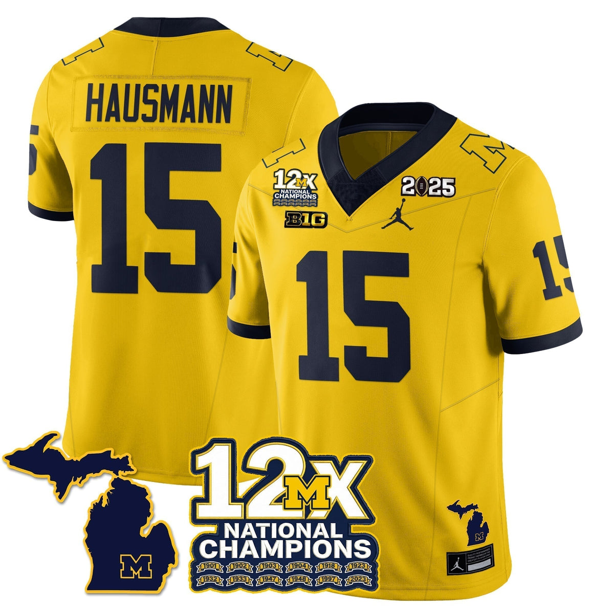 MICH 12x-Time National Champions Vapor Limited Football Jersey - Stitched