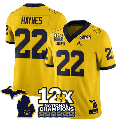 MICH 12x-Time National Champions Vapor Limited Football Jersey - Stitched