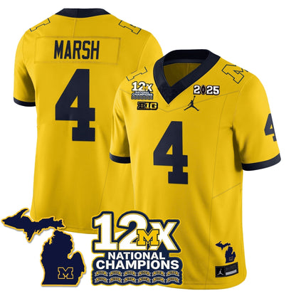 MICH 12x-Time National Champions Vapor Limited Football Jersey - Stitched