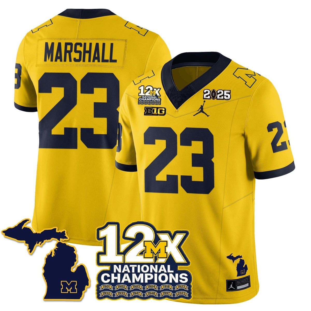 MICH 12x-Time National Champions Vapor Limited Football Jersey - Stitched