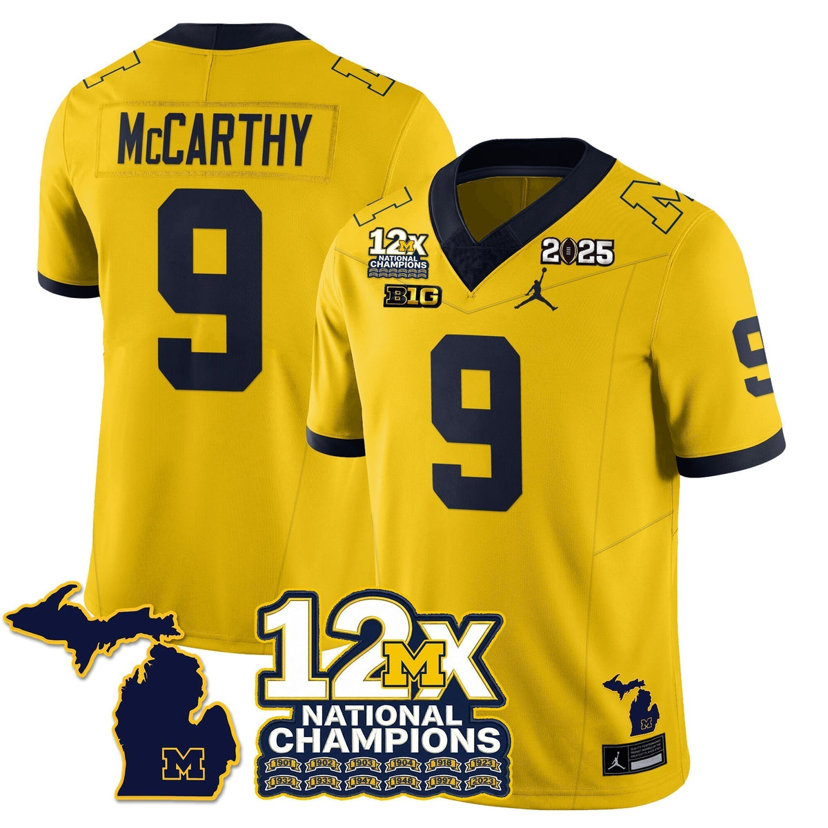 MICH 12x-Time National Champions Vapor Limited Football Jersey - Stitched