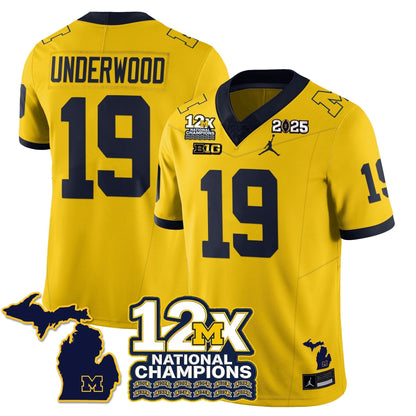 MICH 12x-Time National Champions Vapor Limited Football Jersey - Stitched
