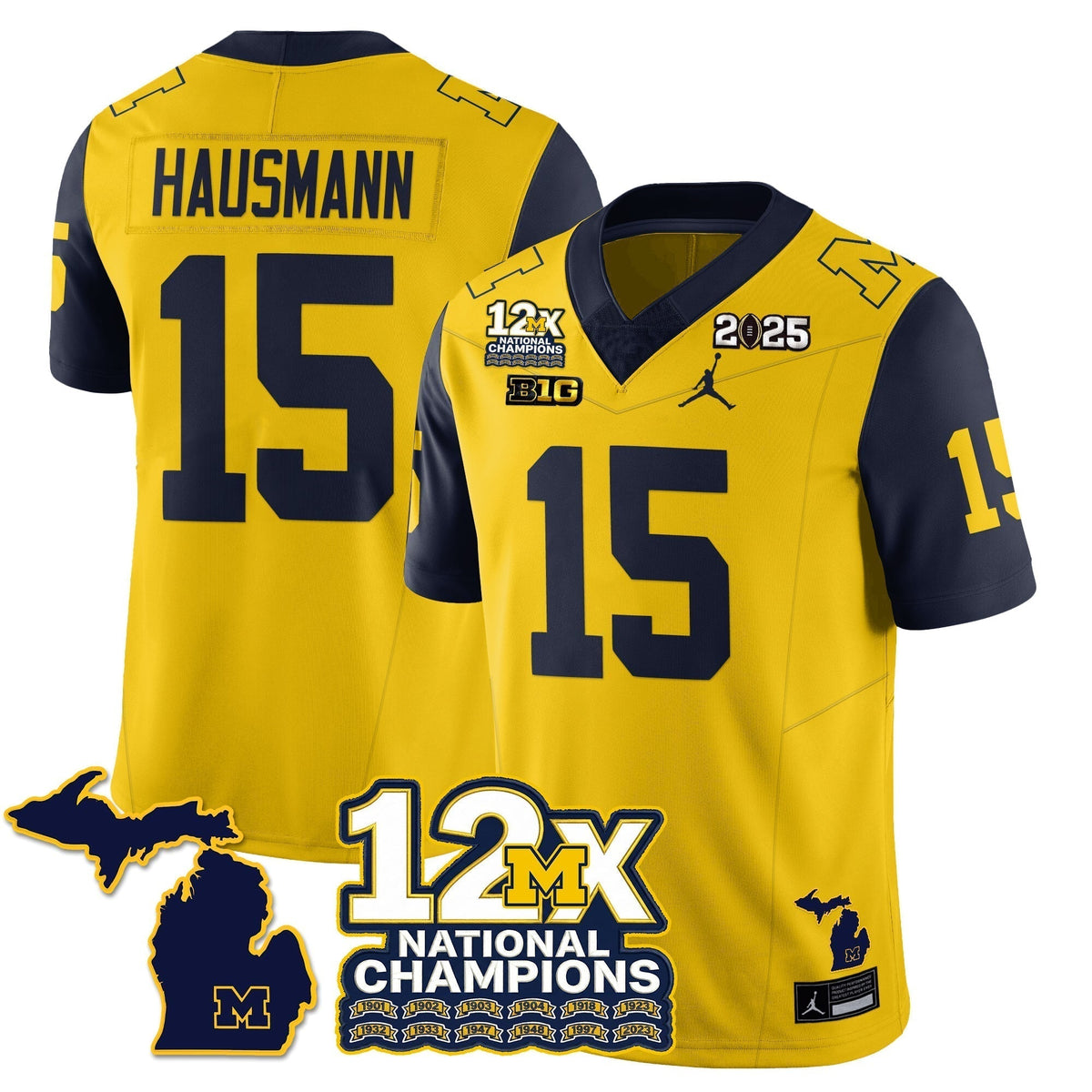 MICH 12x-Time National Champions Vapor Limited Football Jersey - Stitched