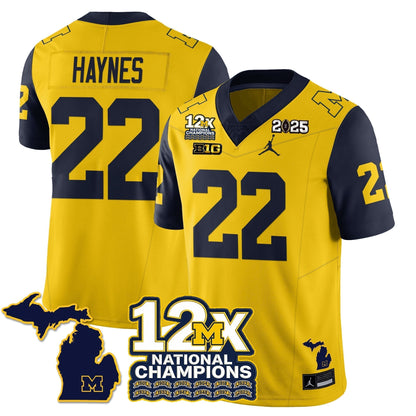 MICH 12x-Time National Champions Vapor Limited Football Jersey - Stitched