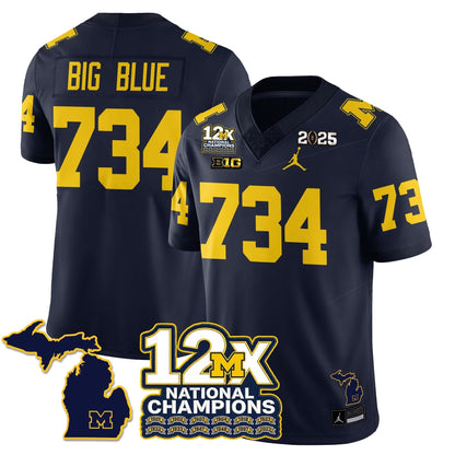 MICH 12x-Time National Champions Vapor Limited Football Jersey - Stitched