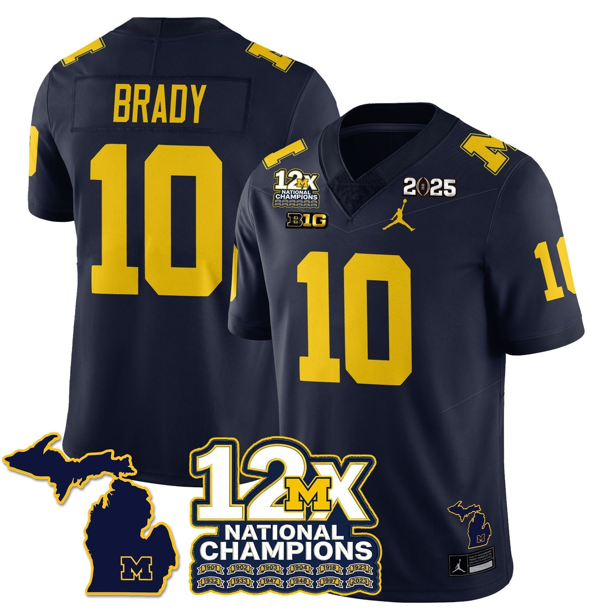 MICH 12x-Time National Champions Vapor Limited Football Jersey - Stitched