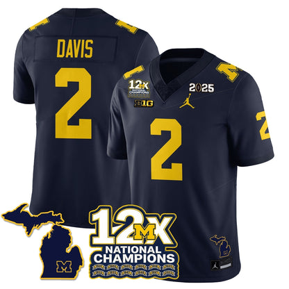 MICH 12x-Time National Champions Vapor Limited Football Jersey - Stitched