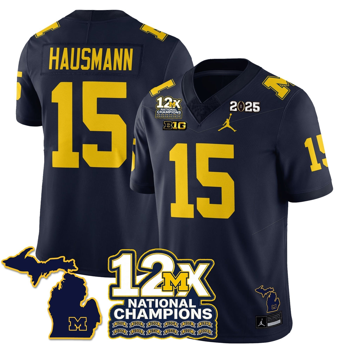 MICH 12x-Time National Champions Vapor Limited Football Jersey - Stitched