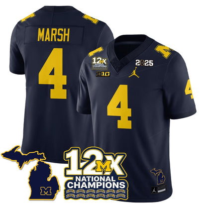 MICH 12x-Time National Champions Vapor Limited Football Jersey - Stitched
