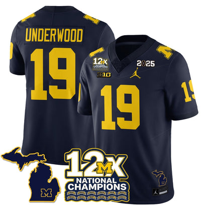 MICH 12x-Time National Champions Vapor Limited Football Jersey - Stitched