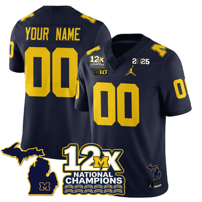MICH 12x-Time National Champions Vapor Limited Football Jersey - Stitched