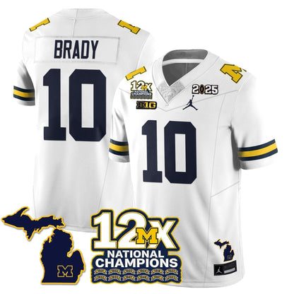 MICH 12x-Time National Champions Vapor Limited Football Jersey - Stitched