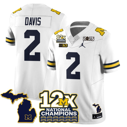 MICH 12x-Time National Champions Vapor Limited Football Jersey - Stitched