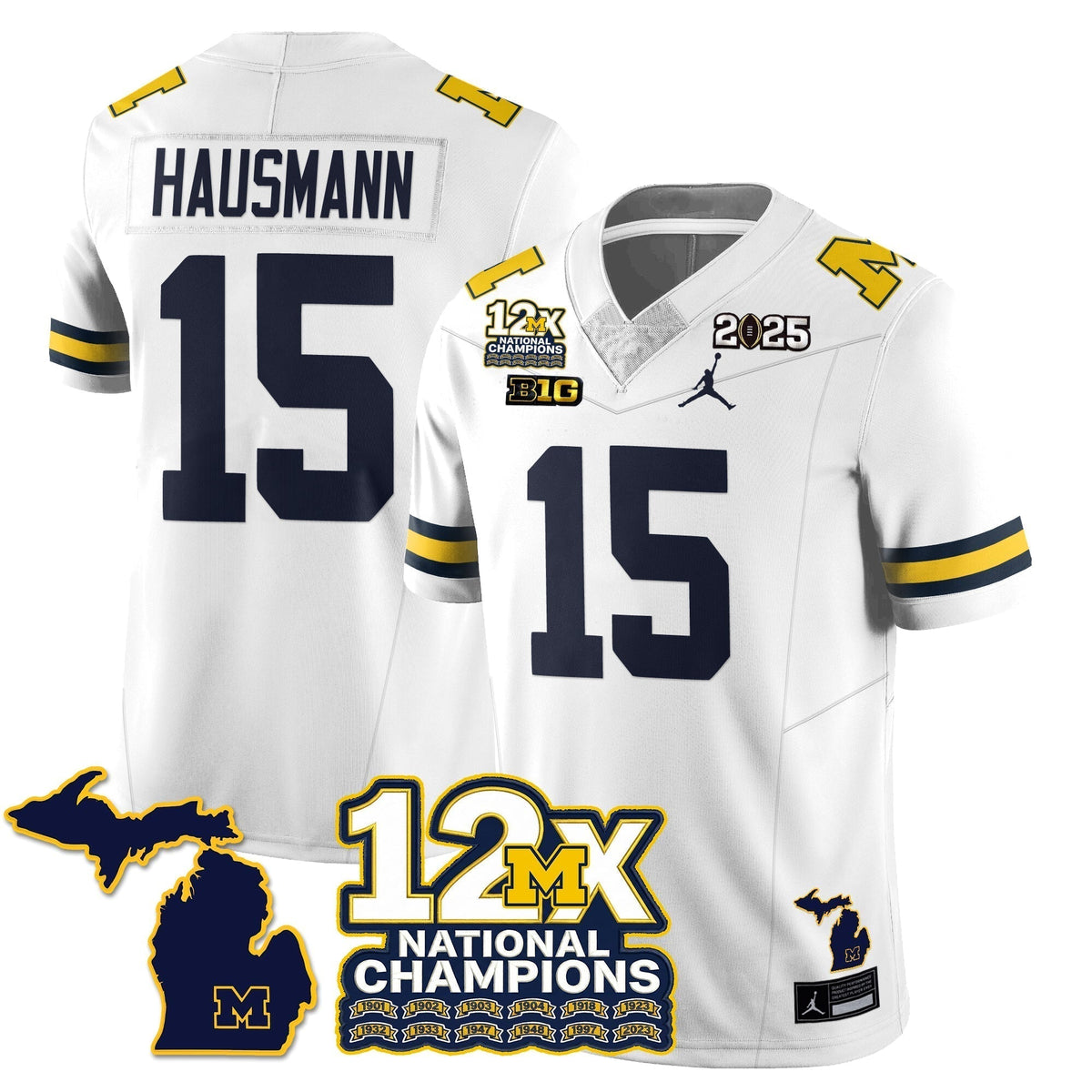 MICH 12x-Time National Champions Vapor Limited Football Jersey - Stitched