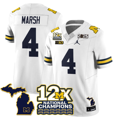 MICH 12x-Time National Champions Vapor Limited Football Jersey - Stitched