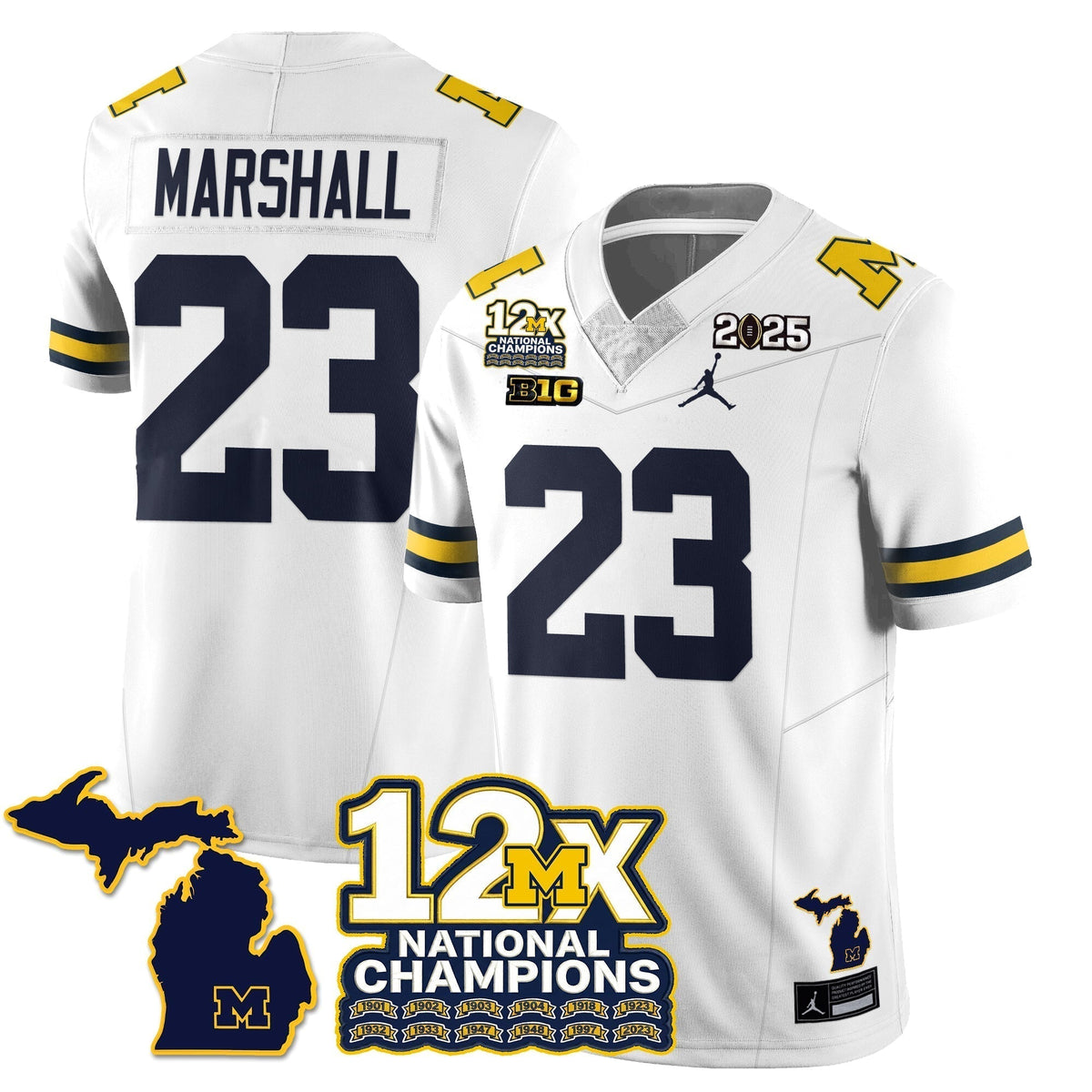 MICH 12x-Time National Champions Vapor Limited Football Jersey - Stitched