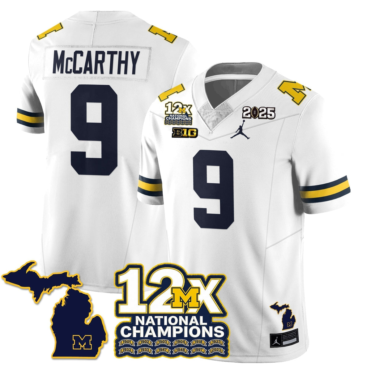 MICH 12x-Time National Champions Vapor Limited Football Jersey - Stitched