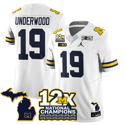 MICH 12x-Time National Champions Vapor Limited Football Jersey - Stitched
