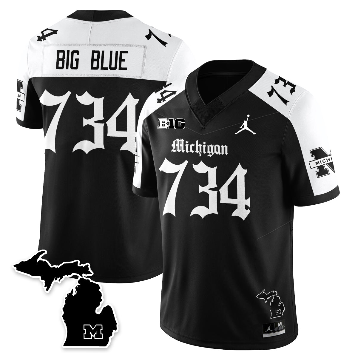MICH Gothic Vapor Limited Football Jersey - Stitched