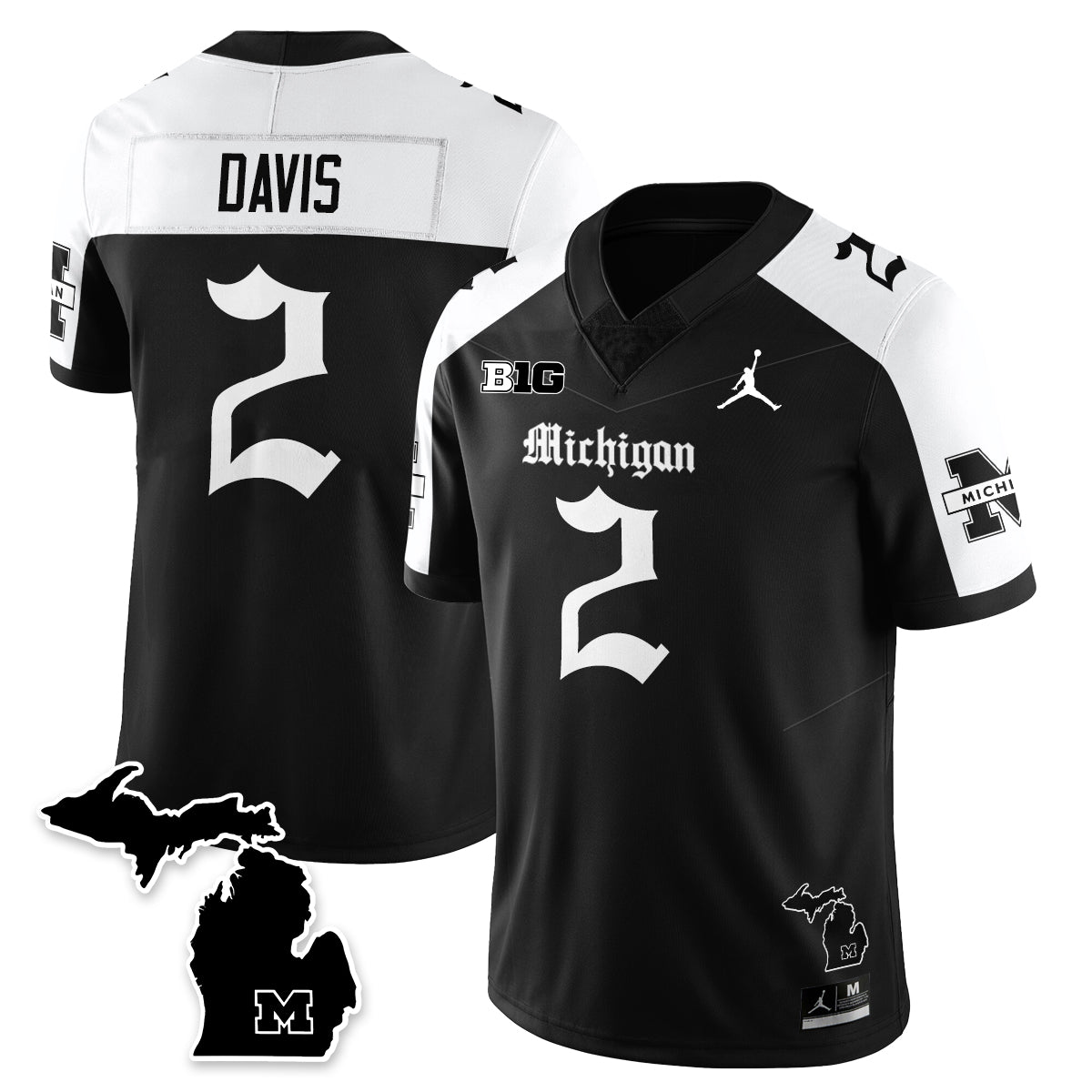 MICH Gothic Vapor Limited Football Jersey - Stitched