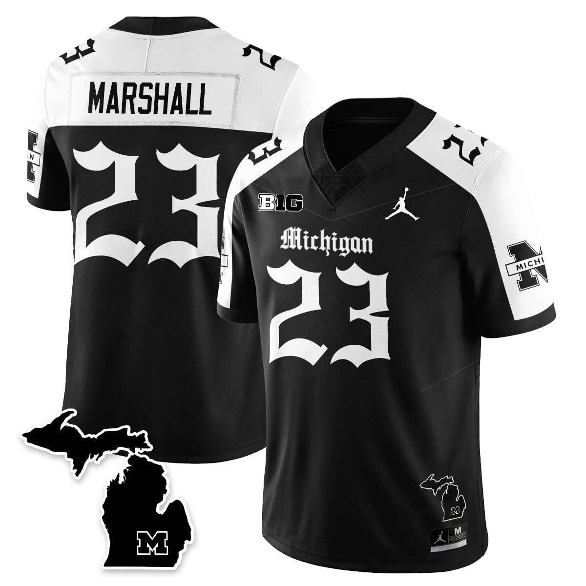 MICH Gothic Vapor Limited Football Jersey - Stitched