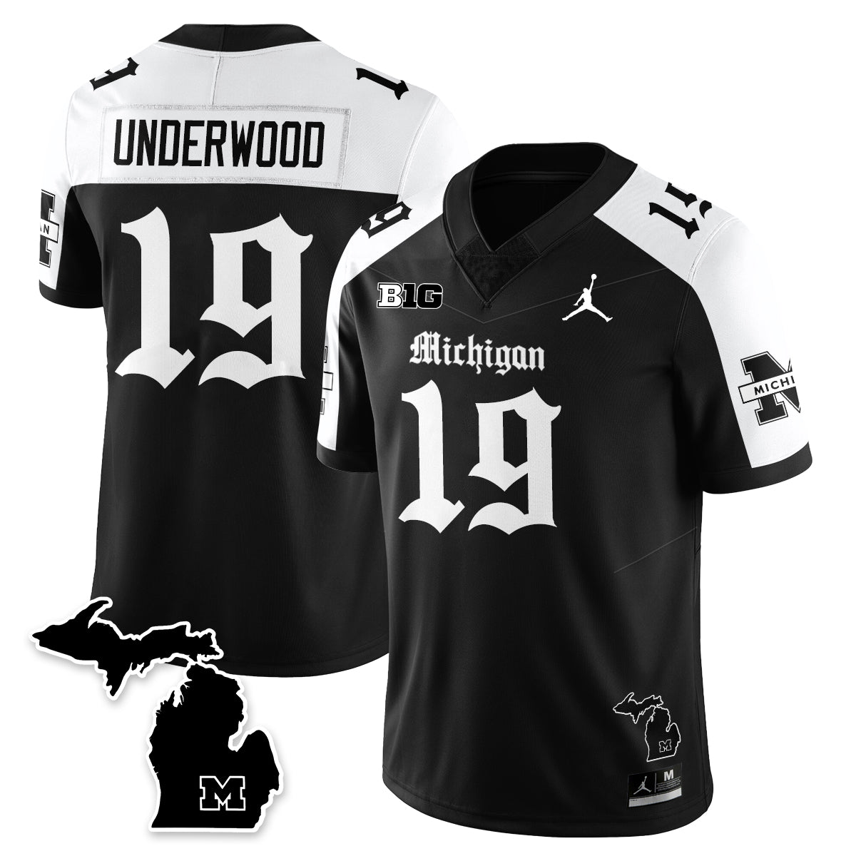 MICH Gothic Vapor Limited Football Jersey - Stitched