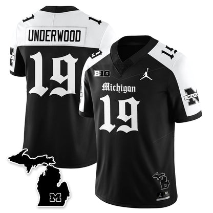 MICH Gothic Vapor Limited Football Jersey - Stitched