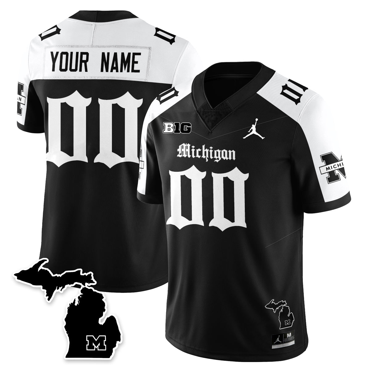 MICH Gothic Vapor Limited Football Jersey - Stitched