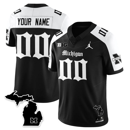 Custom MICH Gothic Vapor Limited Football Jersey - Stitched