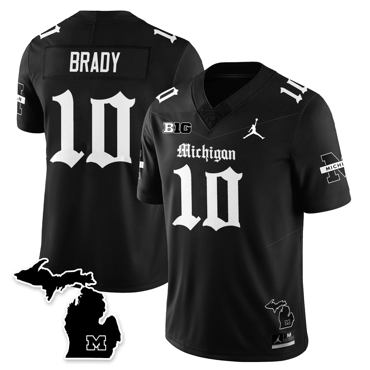 MICH Gothic Vapor Limited Football Jersey - Stitched
