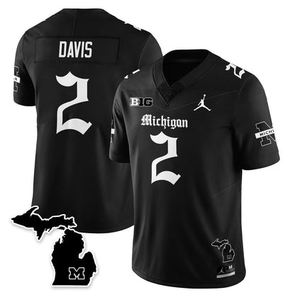 MICH Gothic Vapor Limited Football Jersey - Stitched