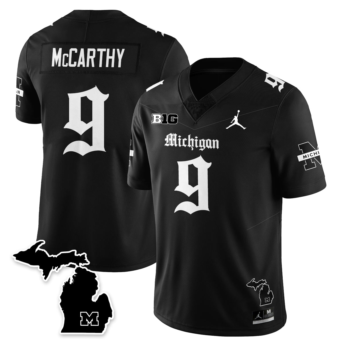 MICH Gothic Vapor Limited Football Jersey - Stitched